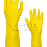 Luva Ltex Multiuso Amarela com Forro Volk