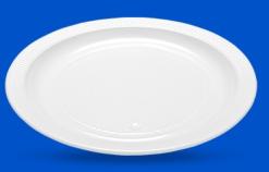 Prato Pl�stico Raso Branco 260mm (1x10un) - Totalplast